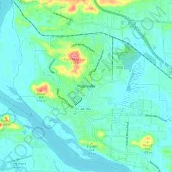 Maumelle topographic map, elevation, terrain