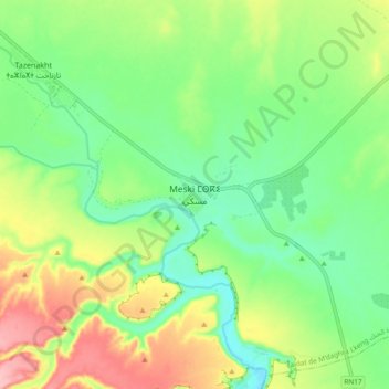 Meski topographic map, elevation, terrain