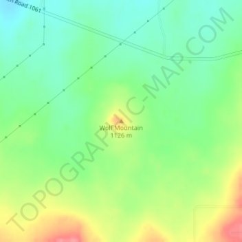 Wolf Mountain topographic map, elevation, terrain