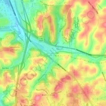 Warrendale topographic map, elevation, terrain