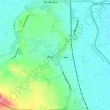 Walkeringham topographic map, elevation, terrain