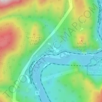 Yale topographic map, elevation, terrain