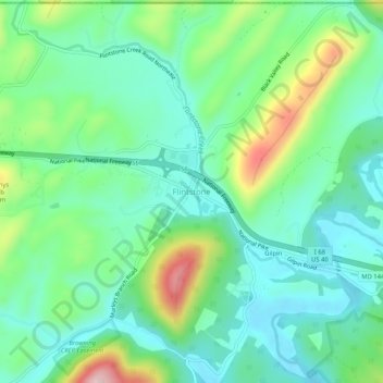 Flintstone topographic map, elevation, terrain
