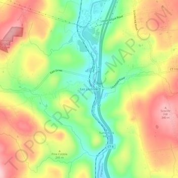 East Litchfield topographic map, elevation, terrain