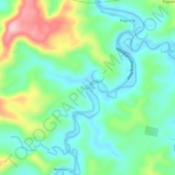 Bayho topographic map, elevation, terrain