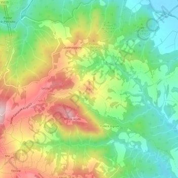 Pari topographic map, elevation, terrain