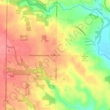 Macedonia topographic map, elevation, terrain
