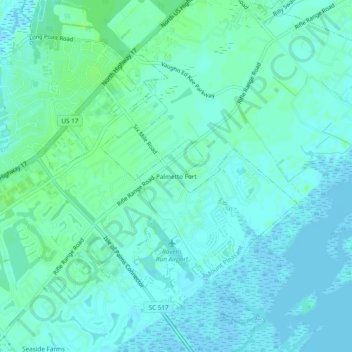 Palmetto Fort topographic map, elevation, terrain