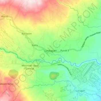 Lantapan topographic map, elevation, terrain