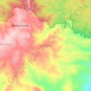 Wonotirto topographic map, elevation, terrain