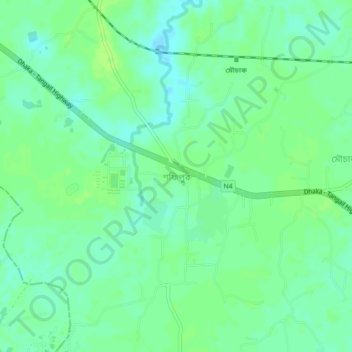 Shafipur topographic map, elevation, terrain