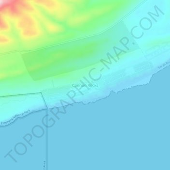Cannon Rocks topographic map, elevation, terrain