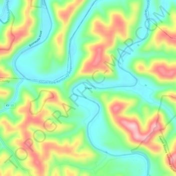 Trixie topographic map, elevation, terrain