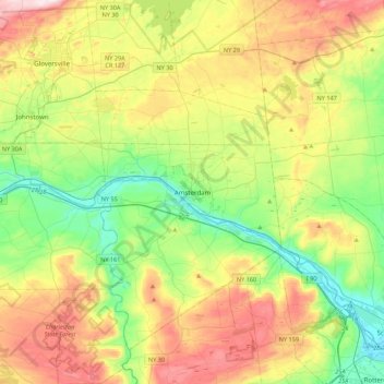 Amsterdam topographic map, elevation, terrain