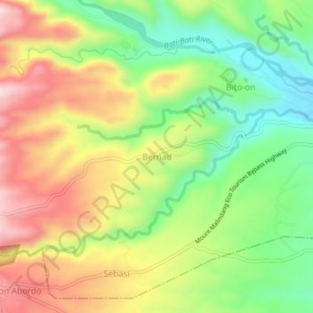 Bernad topographic map, elevation, terrain