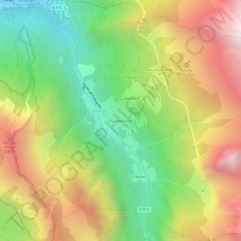 Chambéranger topographic map, elevation, terrain