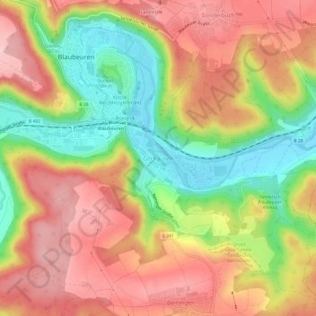 Gerhausen topographic map, elevation, terrain