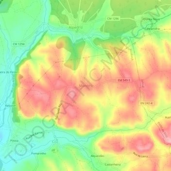 Montes topographic map, elevation, terrain