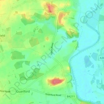 Whiteacres topographic map, elevation, terrain
