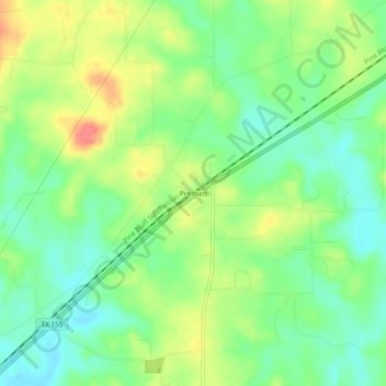 Pritchett topographic map, elevation, terrain