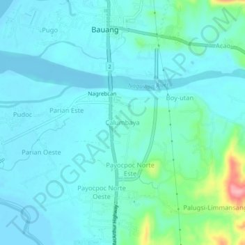 Calumbaya topographic map, elevation, terrain