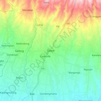 Dawe topographic map, elevation, terrain