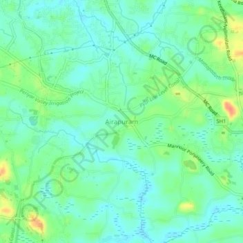 Airapuram topographic map, elevation, terrain