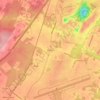 Pikeside topographic map, elevation, terrain