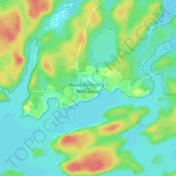 Whitedog topographic map, elevation, terrain