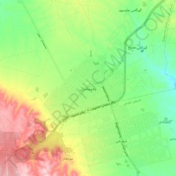 Chamchamal topographic map, elevation, terrain