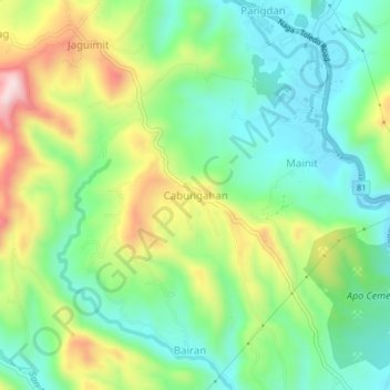Cabungahan topographic map, elevation, terrain