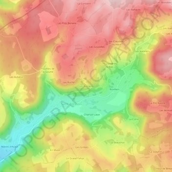 Les Bastiens topographic map, elevation, terrain