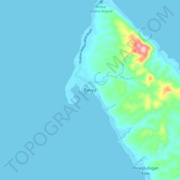 Perez topographic map, elevation, terrain