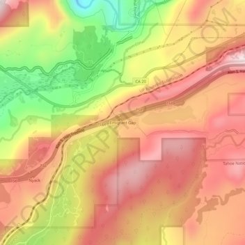 Emigrant Gap topographic map, elevation, terrain