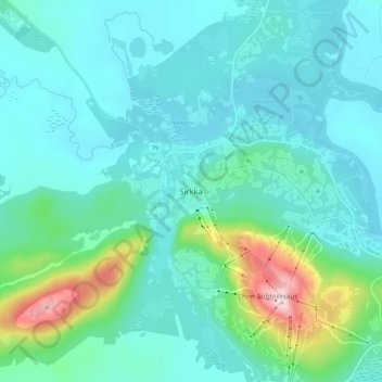 Sirkka topographic map, elevation, terrain