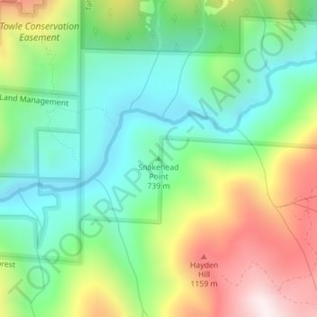 Snakehead Point topographic map, elevation, terrain