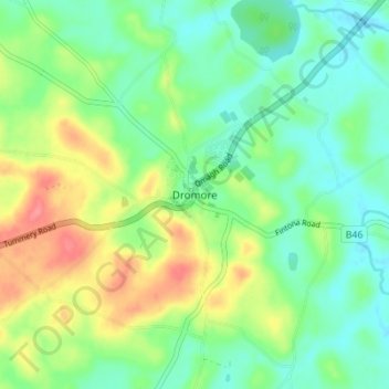 Dromore topographic map, elevation, terrain