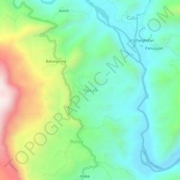 Hucab topographic map, elevation, terrain