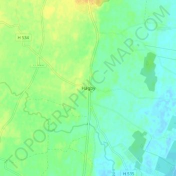 Hagby topographic map, elevation, terrain
