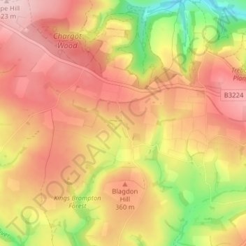 Gupworthy topographic map, elevation, terrain