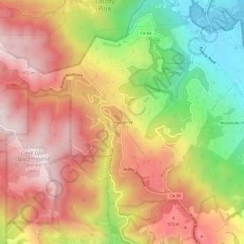 Sky Londa topographic map, elevation, terrain