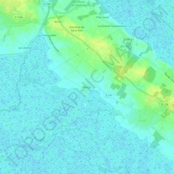 Mauzac topographic map, elevation, terrain