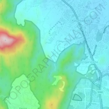 Pachwad topographic map, elevation, terrain