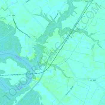 Camden topographic map, elevation, terrain