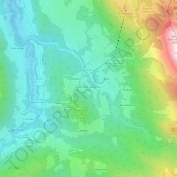 Alpendorf Dachstein West topographic map, elevation, terrain