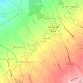 Marahan I topographic map, elevation, terrain