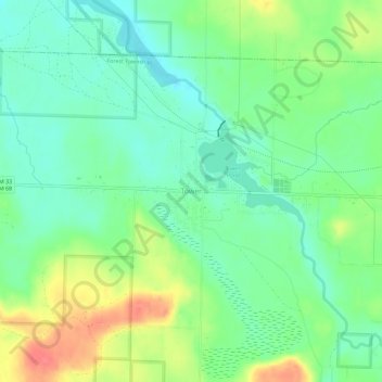 Tower topographic map, elevation, terrain