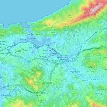 Rentería topographic map, elevation, terrain