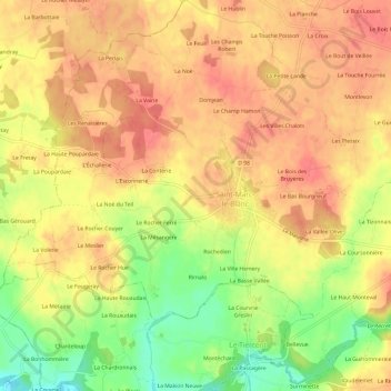 La Grande Croix topographic map, elevation, terrain