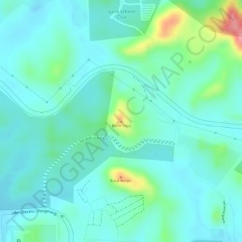 Bukit Saga topographic map, elevation, terrain